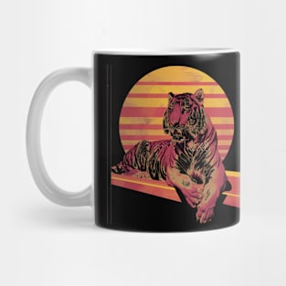 Retro vintage tiger sitting Mug